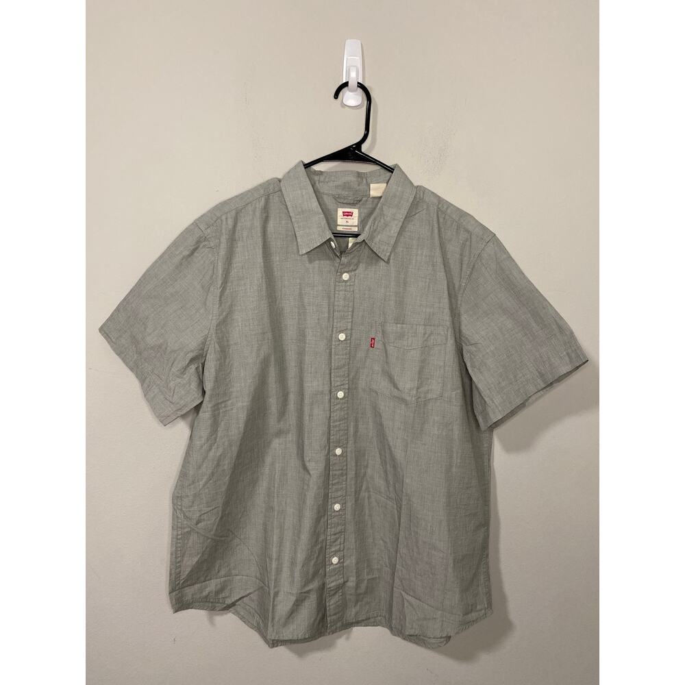 New‎ Levi's Men Button Down Polo Shirt, Standard Fit, Grey Size XL